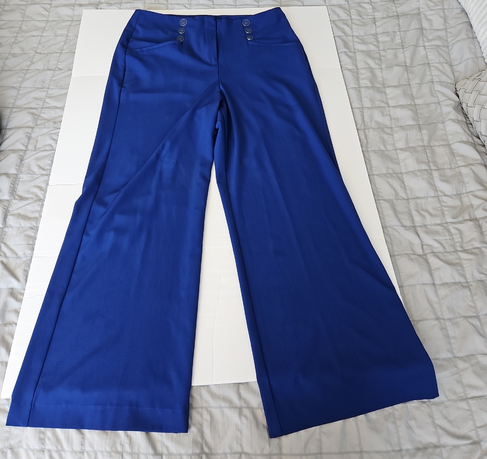 New York & Company Bold Royal Blue Wide-Leg Pants
